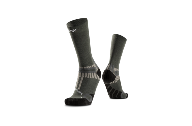 X-SOCKS Unisex Hike Perform Merino Crew heather olive