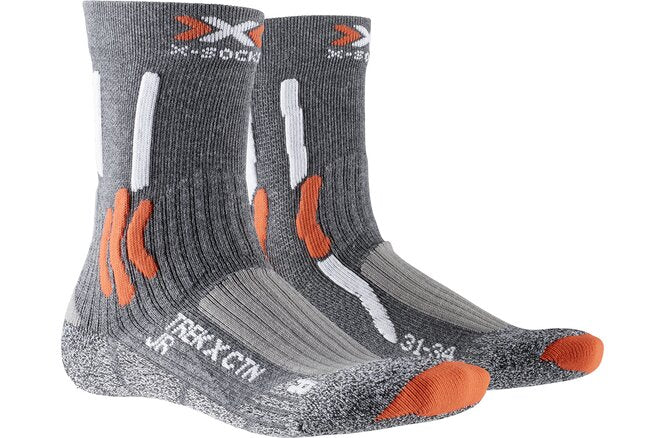 X-SOCKS JR Trek X CTN stone grey melange/x-orange