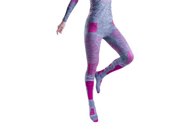 X-BIONIC Women Energy Accumulator 4.0 Melange Pants... 3/4 grey melange/pink