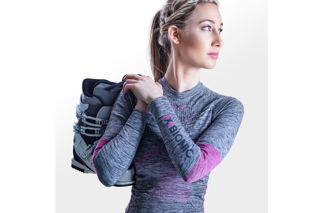 X-BIONIC Women Energy Accumulator 4.0 Melange Shirt LG... SL grey melange/pink