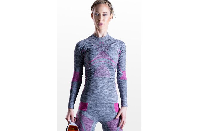 X-BIONIC Women Energy Accumulator 4.0 Melange Shirt LG... SL grey melange/pink