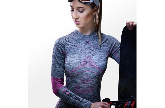 X-BIONIC Women Energy Accumulator 4.0 Melange Shirt LG... SL grey melange/pink
