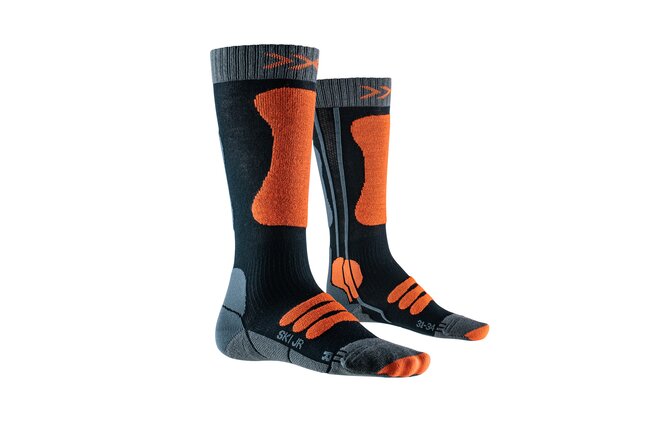 X-SOCKS JR Ski 4.0 anthracite melange/x-orange
