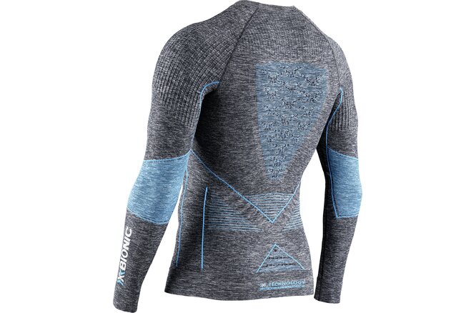 X-BIONIC Men Energy Accumulator 4.0 Melange Shirt LG SL grey dark... grey melange/blue