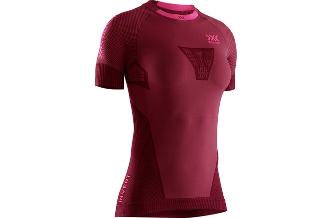 X-BIONIC Women Invent 4.0 Running Shirt SH SL namib red/neon flamingo