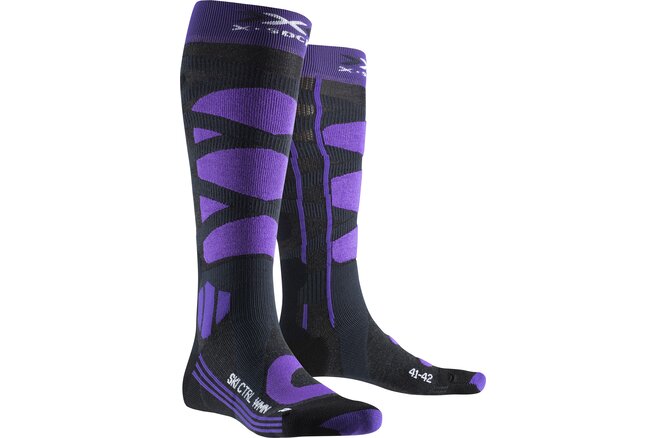 X-SOCKS Women Ski Control 4.0 charcoal melange/purple