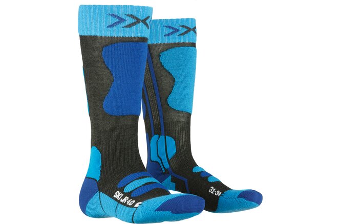 X-SOCKS JR Ski 4.0 anthracite melange/electric blue