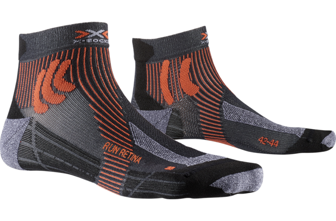 X-SOCKS Men Run Retina stone grey melange/x-orange