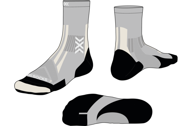 X-SOCKS Hike Discover Merino Crew seal grey/light sand