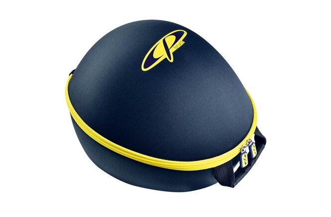 CP helmet hard case blue with yellow logo