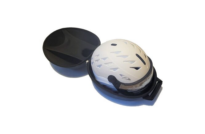 CP helmet hard case blue with white logo