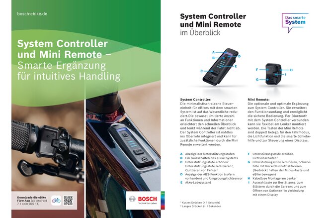Bosch Quickstartguide System Controller & Mini Remote... französisch 120x170mm