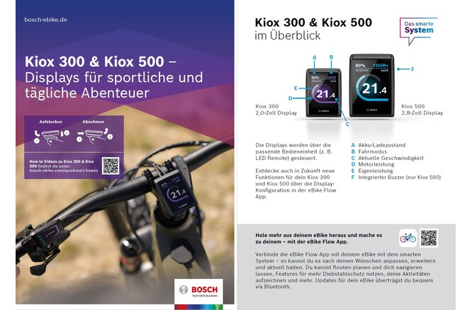 Bosch Quickstartguide Kiox 300 / Kiox 500 deutsch 120x170mm