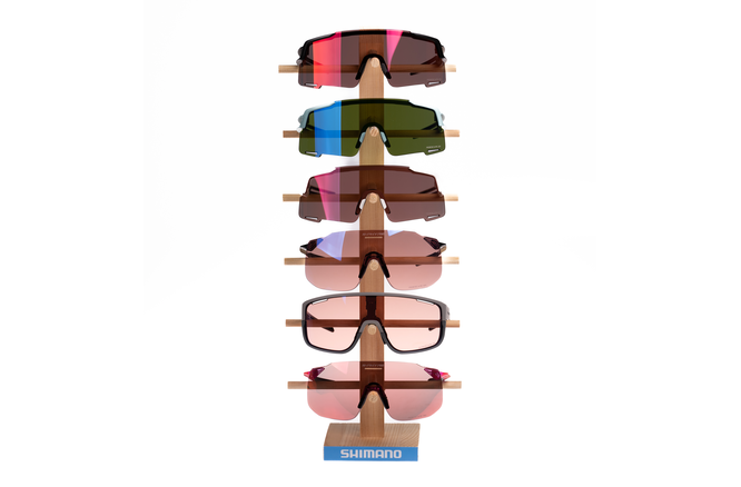 Shimano Holzaufsteller für 6 Brillen