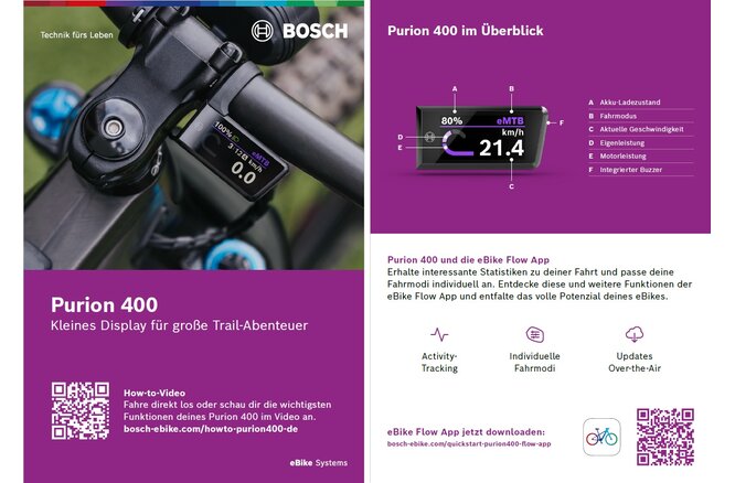 Bosch Quickstartguide Purion 400 BHU3500 deutsch 120x170mm