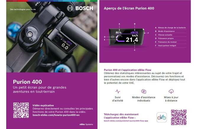 Bosch Quickstartguide Purion 400 BHU3500 französisch 120x170mm