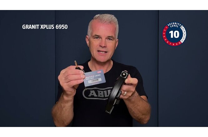 Abus Rahmenschloss Granit XPlus 6950M NR ohne Halter schwarz